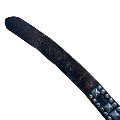 Rare Authentic 1980’s Vintage Distressed Punk Studded Belt Worn to Perfection 42”