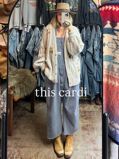 For Love And Lemons Oversized Embroidered Amaryllis Cardigan XL