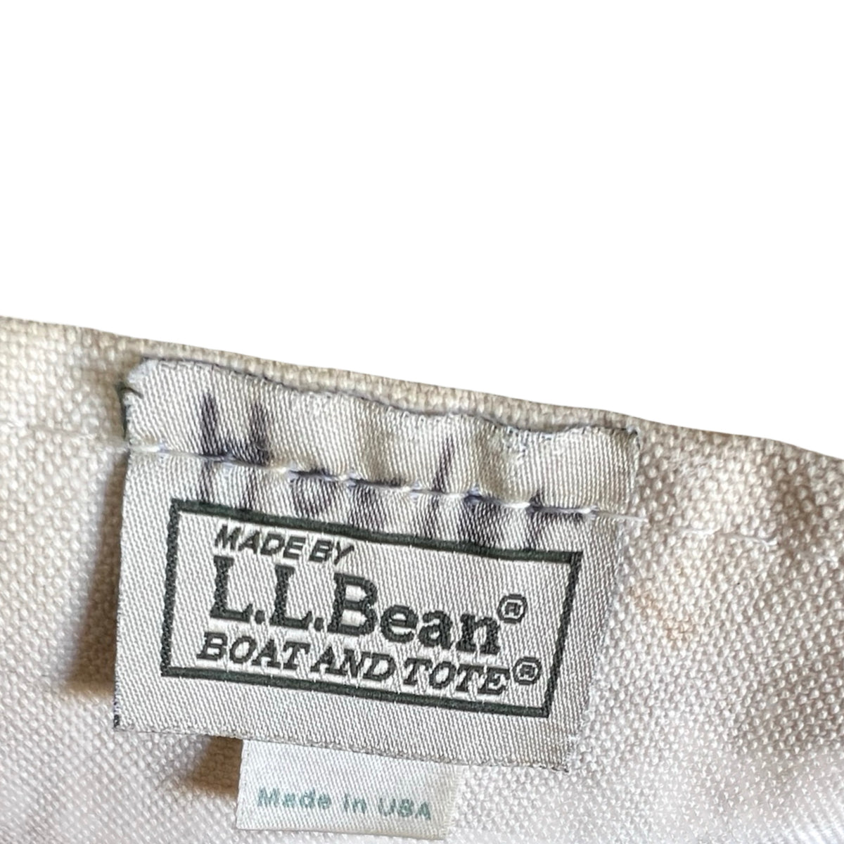 Rare Vintage 1980’s Heavily Distressed LL Bean Cream Boat and Tote