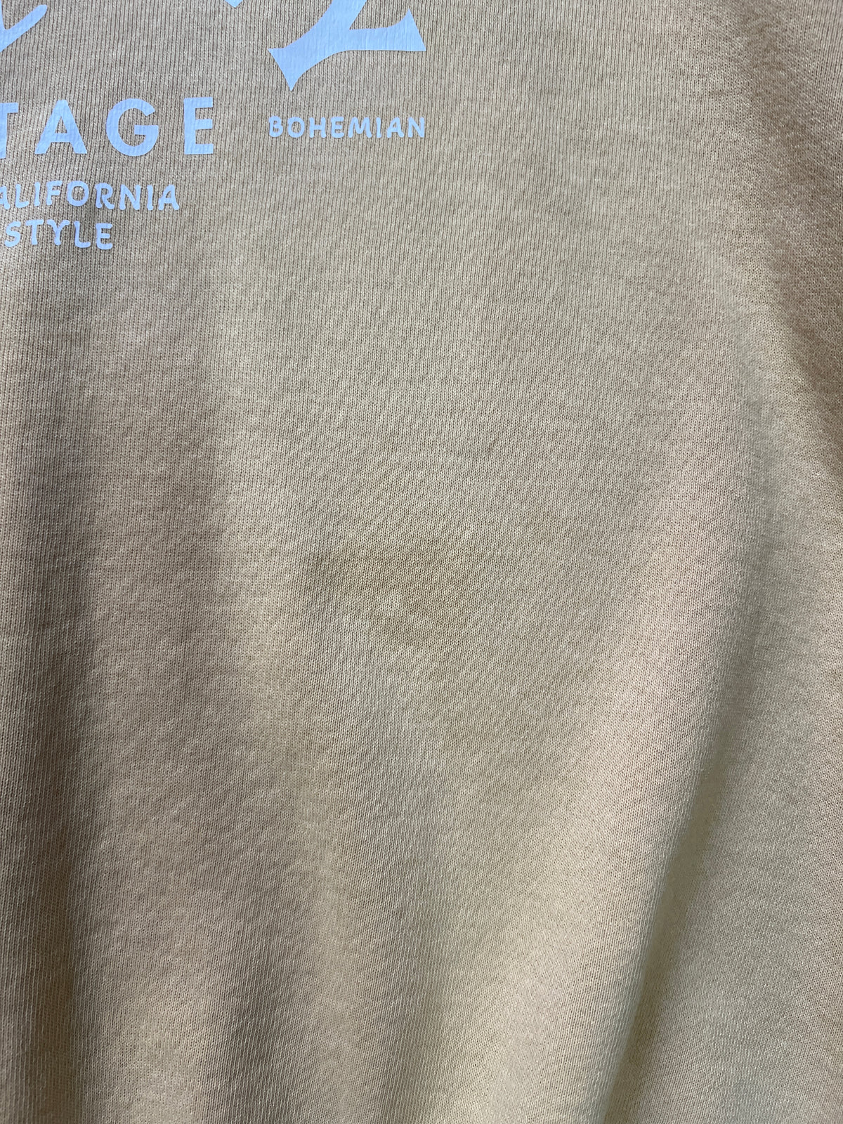 Vintage 90’s Oversized Distressed Butter Yellow Crewneck Sweatshirt w/ MV Logo #28