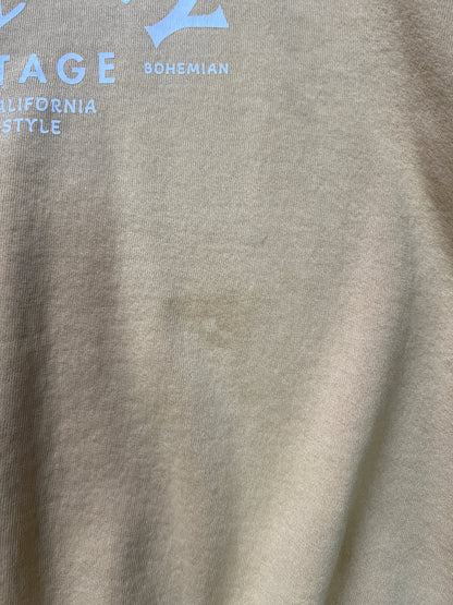 Vintage 90’s Oversized Distressed Butter Yellow Crewneck Sweatshirt w/ MV Logo #28