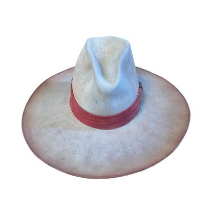 Vintage Bespoke Stetson Hat w/ Vintage Fabric Hat Band and Dyed Tipped Brim