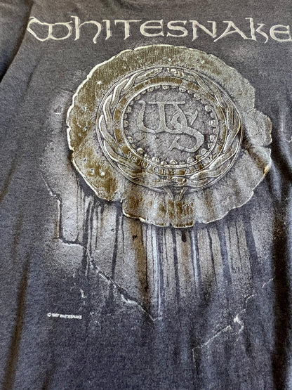 Vintage Whitesnake 1987 Single Stitch Double Sided Rock Tee Worn To Perfection L