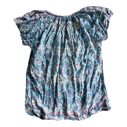 Rare Vintage 70’s India Gauze Block Print Cap Sleeve Top XS