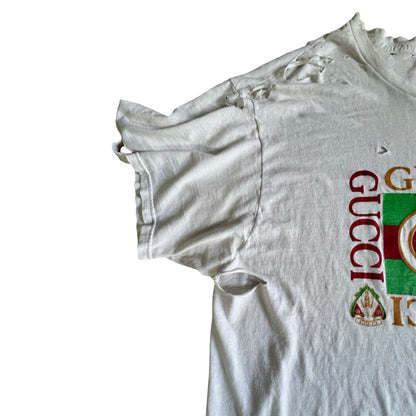 Vintage 80’s Thrashed Bootleg Gucci Tee XL