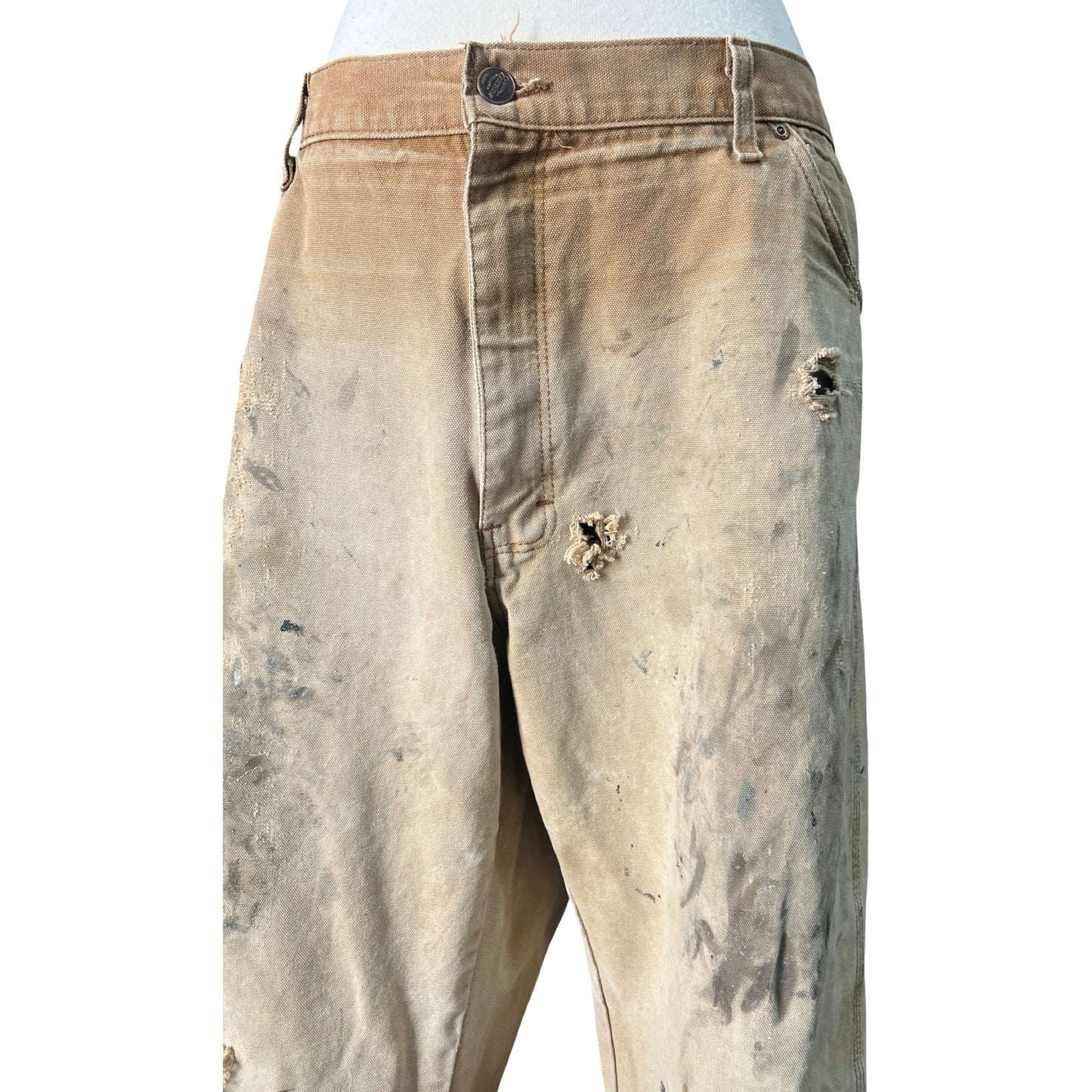 Vintage Heavily Distressed & Thrashed Dickies Canvas Carpenter Pants