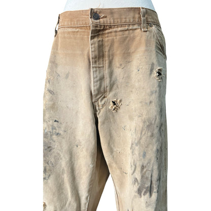 Vintage Heavily Distressed & Thrashed Dickies Canvas Carpenter Pants