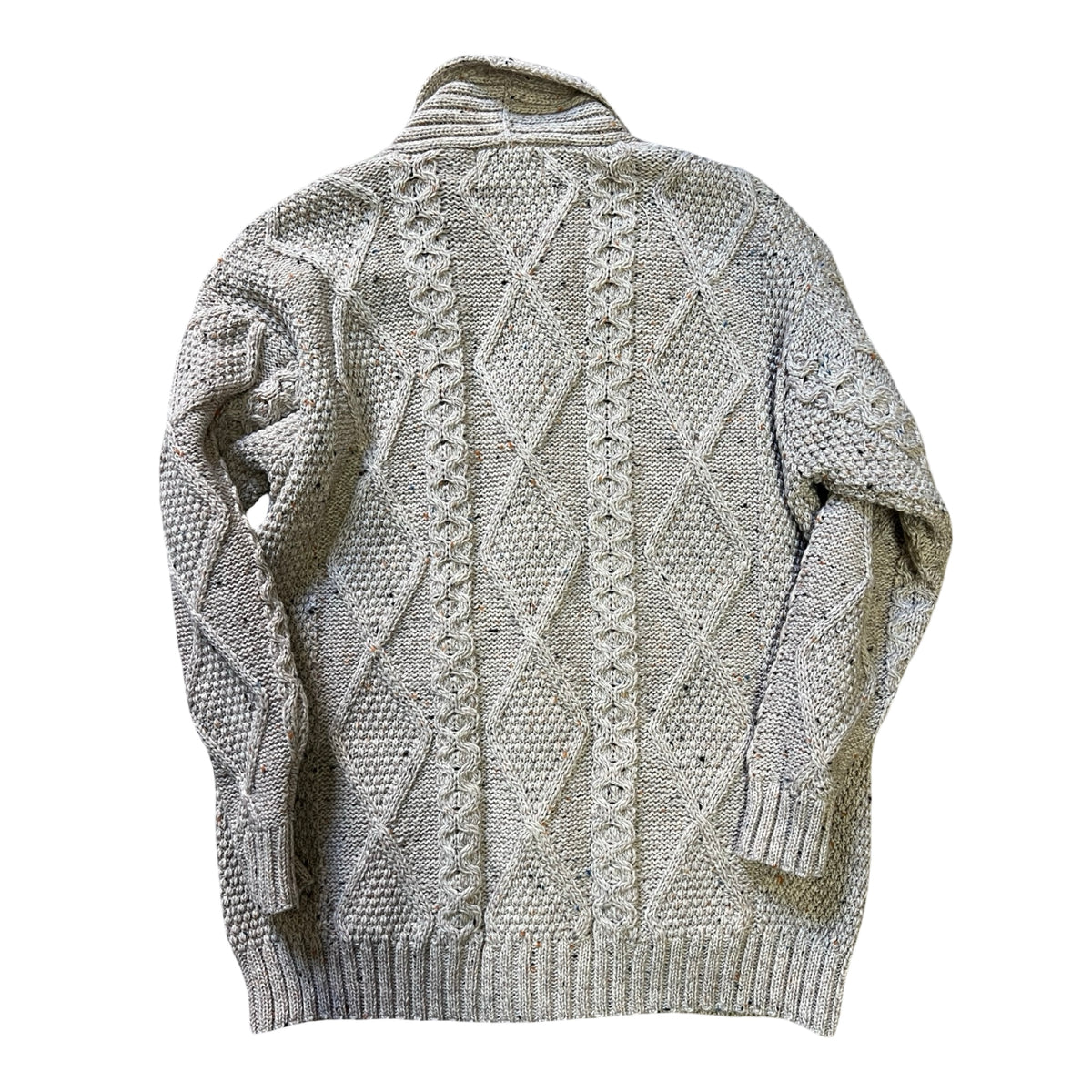 Oversized Cable Knit Fisherman Cardigan Sweater XXL