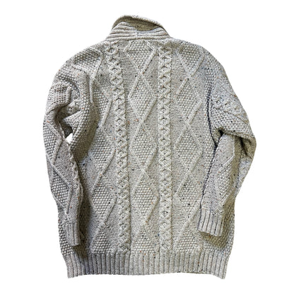 Oversized Cable Knit Fisherman Cardigan Sweater XXL