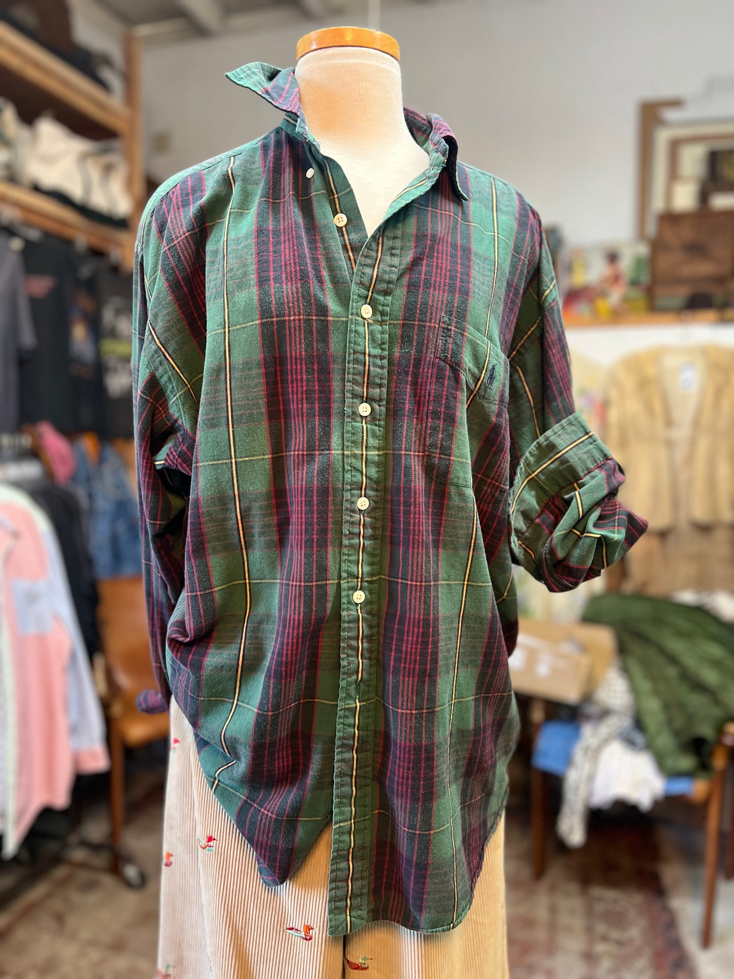Vintage 90’s Polo Ralph Lauren Faded Flannel L