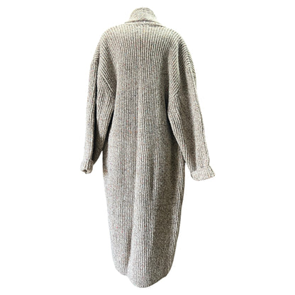 Vintage 1980’s Tony Lambert Marled Maxi Sweater Coat w/ Fur Trim Scarf