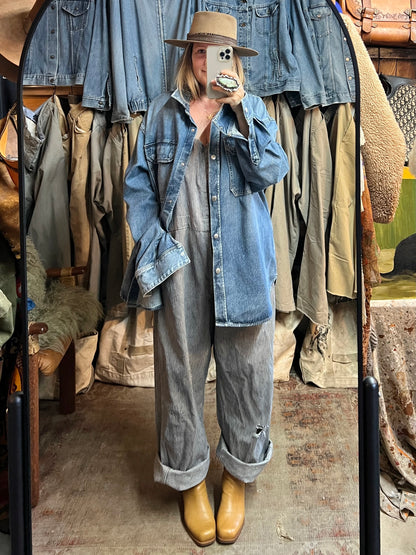 A Gold E Camryn Oversized Denim Shirt Jacket L Never Worn