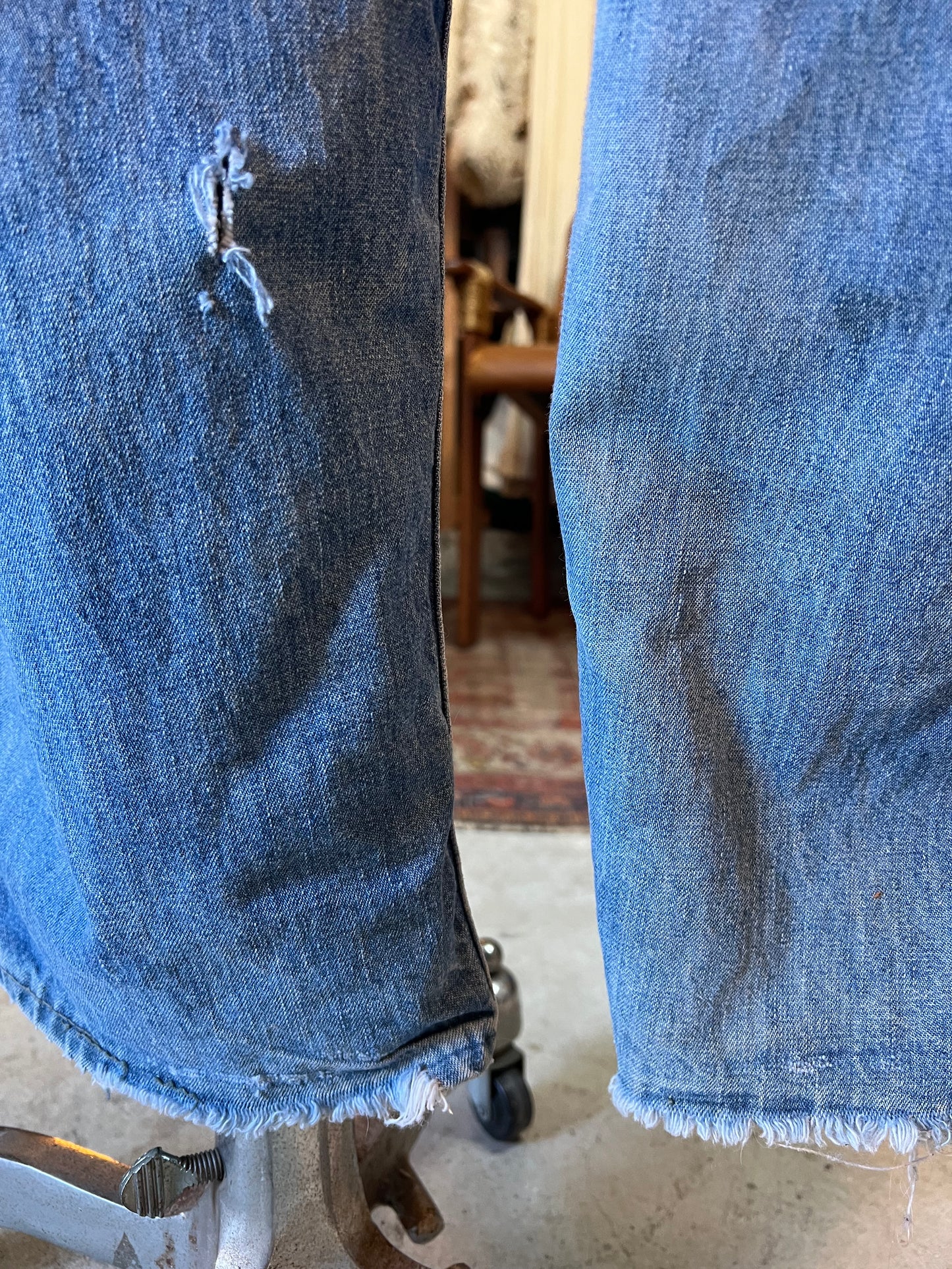 Vintage Distressed Key Imperial Denim Overalls