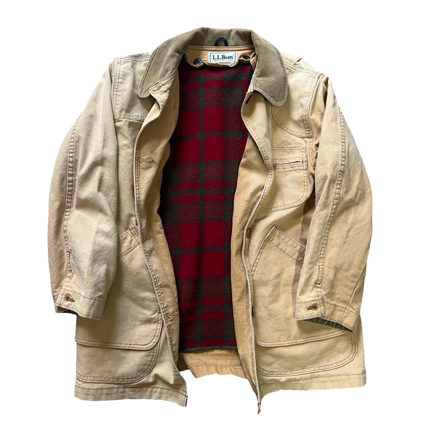 Vintage 1980’s LL Bean Womens Sun Faded & Heavily Distressed Chore Coat L