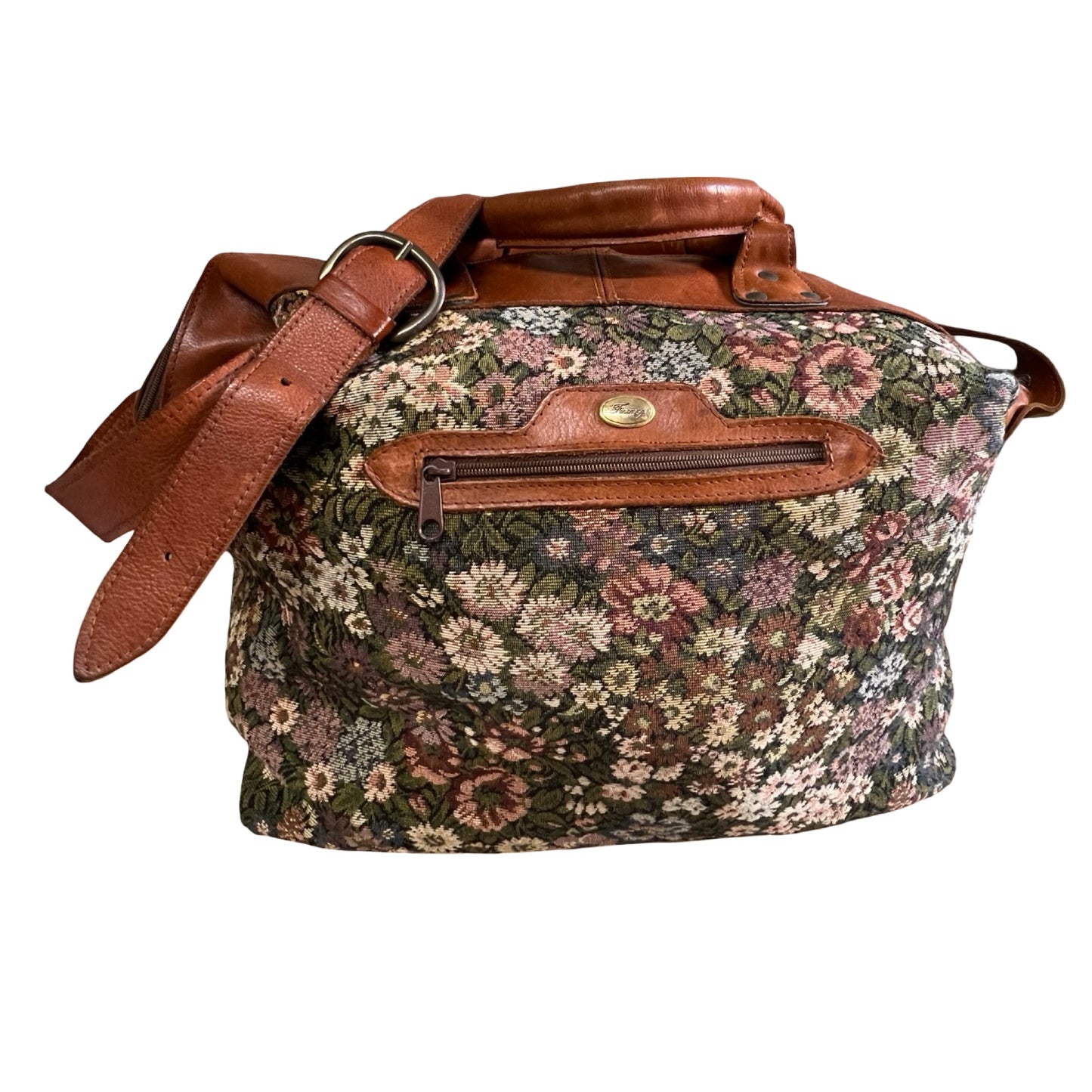 Vintage 1980’s Firenze Needlepoint Weekender Duffle Made In Italy