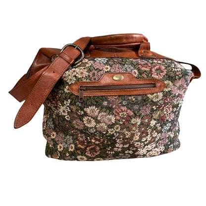 Vintage 1980’s Firenze Needlepoint Weekender Duffle Made In Italy