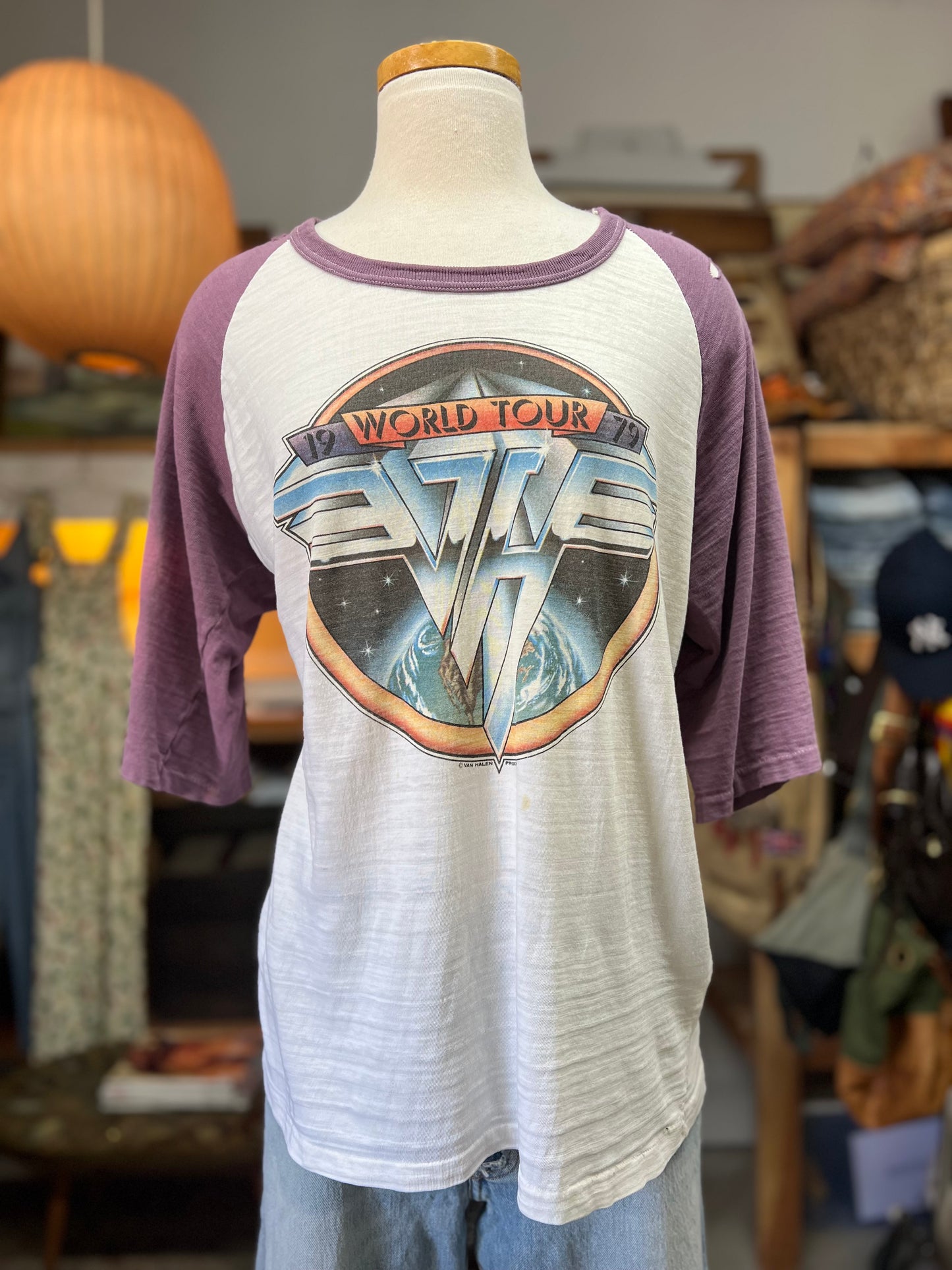 Rare Vintage Van Halen World Tour 1979 Single Stitch Distressed Rock Tee L