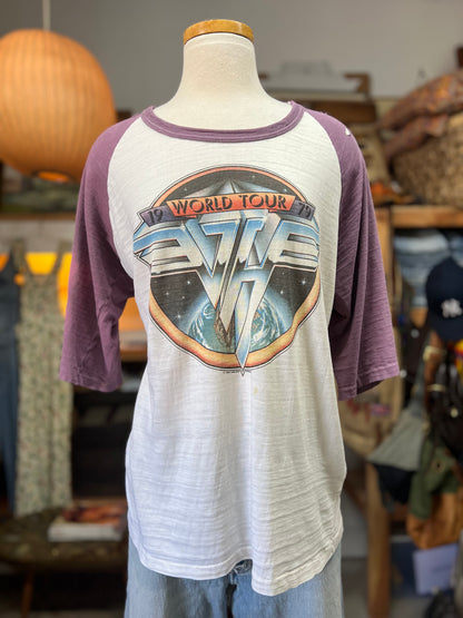 Rare Vintage Van Halen World Tour 1979 Single Stitch Distressed Rock Tee L