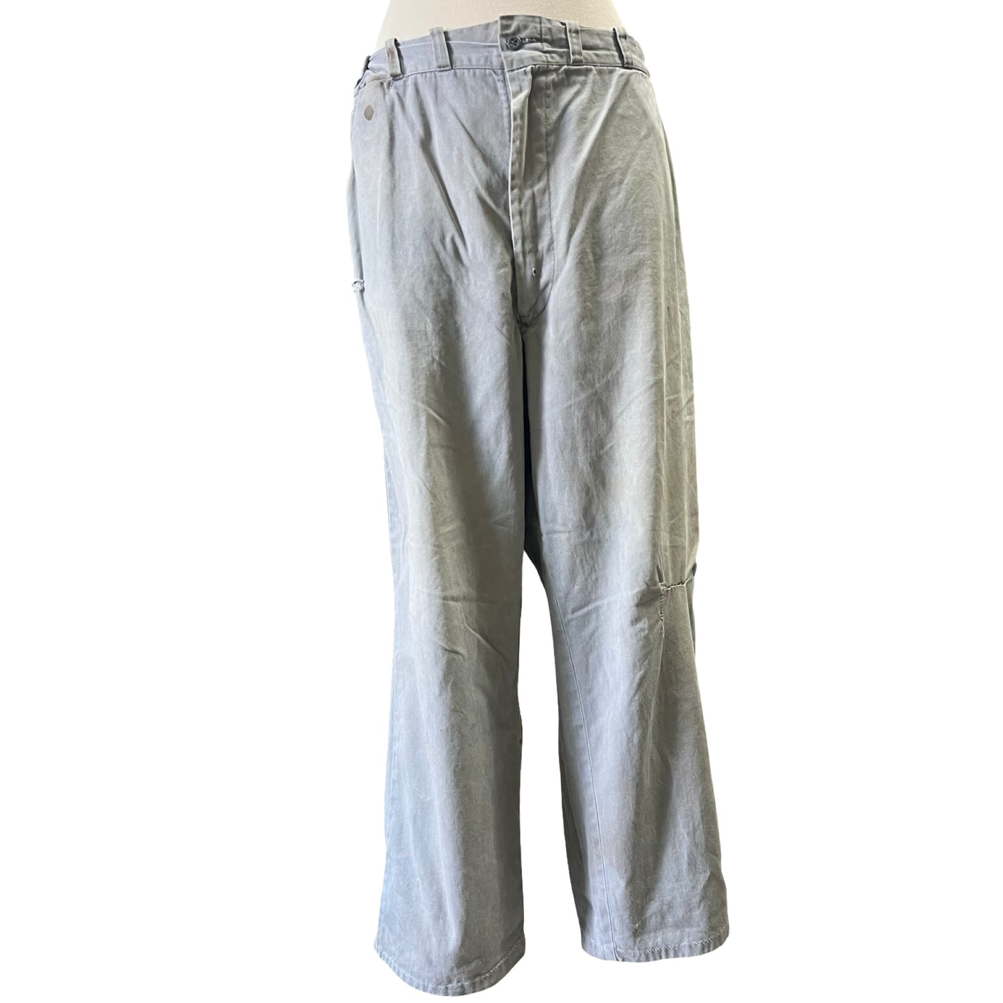 Vintage 1950’s Distressed Sail Cloth Chore Pants Original Repairs XL