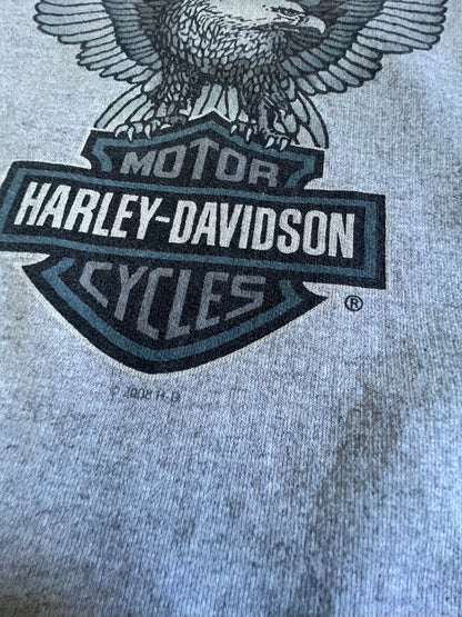 Vintage Oversized Distressed 2008 Harley Sweatshirt Indiana Hoosier Soft & Thin XXL