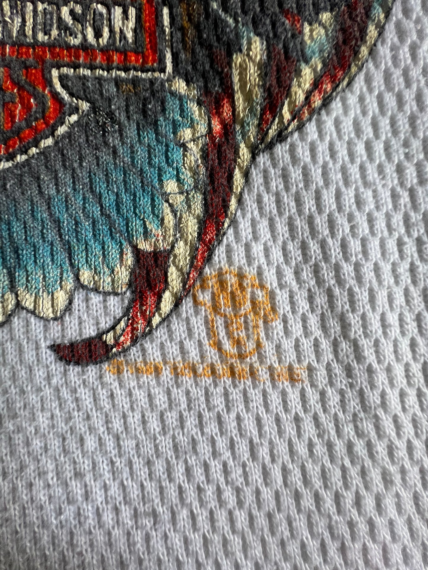 RARE 80’s Vintage Harley Davidson Oversized Distressed Thermal 3XL