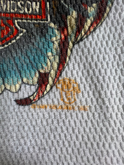 RARE 80’s Vintage Harley Davidson Oversized Distressed Thermal 3XL