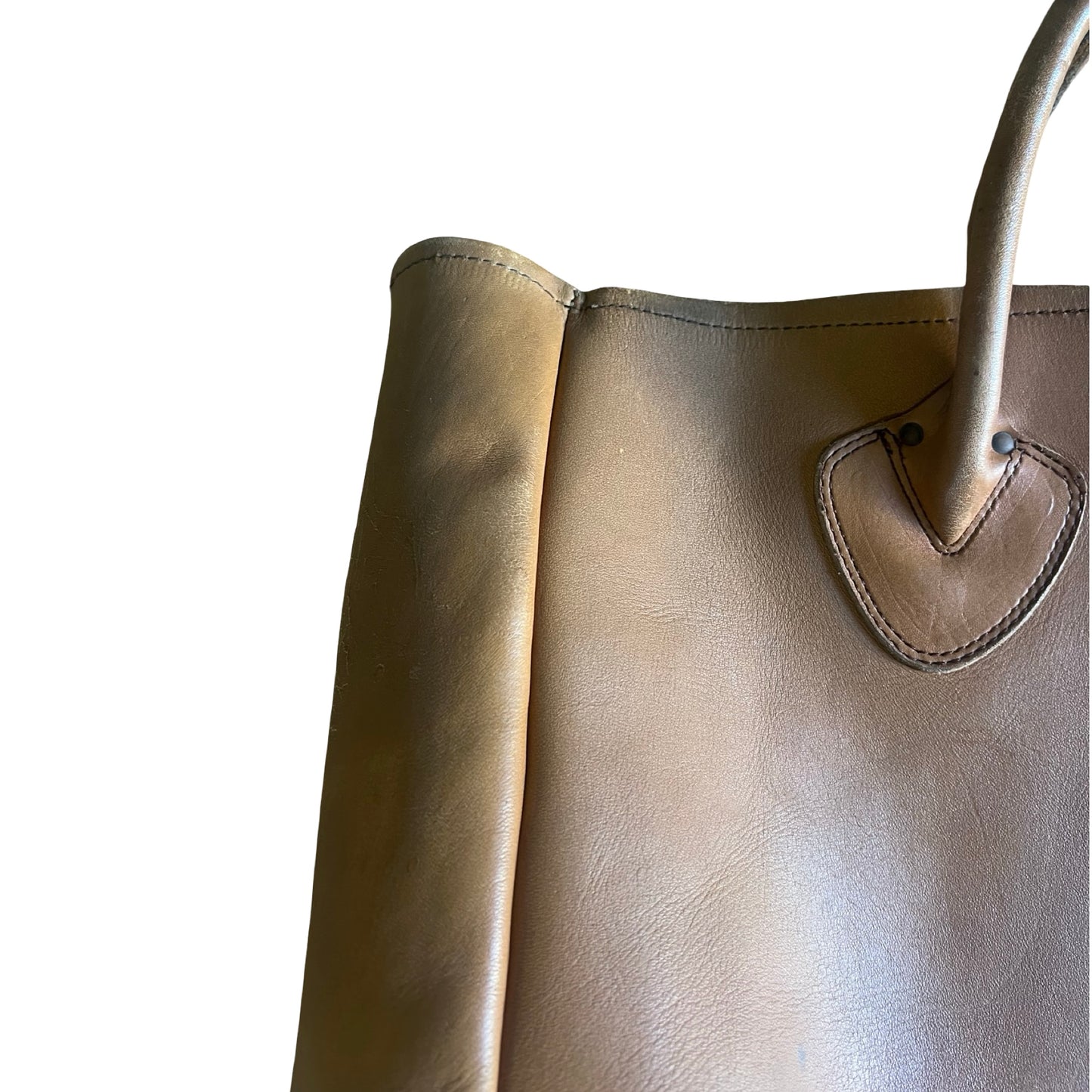 RARE Vintage LL Bean 1970’s Cursive Label Distressed Leather Tote XL