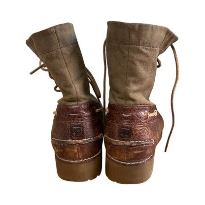 Vintage Leather & Canvas Sperry Top Sider Boots Women’s 8.5