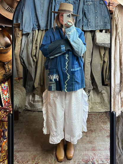 11-11 Clothing Patchwork Chambray Denim Boro Blazer XL Never Worn Collectible Sold Out