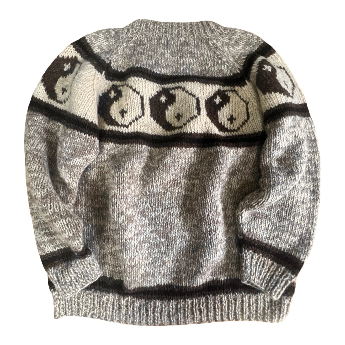 Rare Vintage 80’s Hand Knit Yin Yang Sweater Made In Nepal M