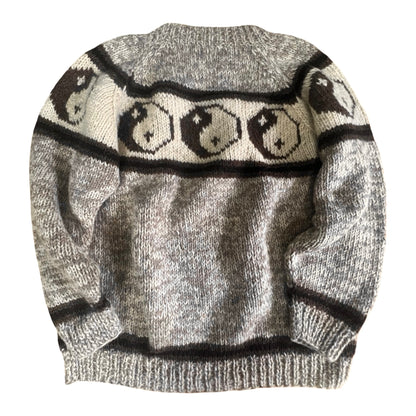Rare Vintage 80’s Hand Knit Yin Yang Sweater Made In Nepal M