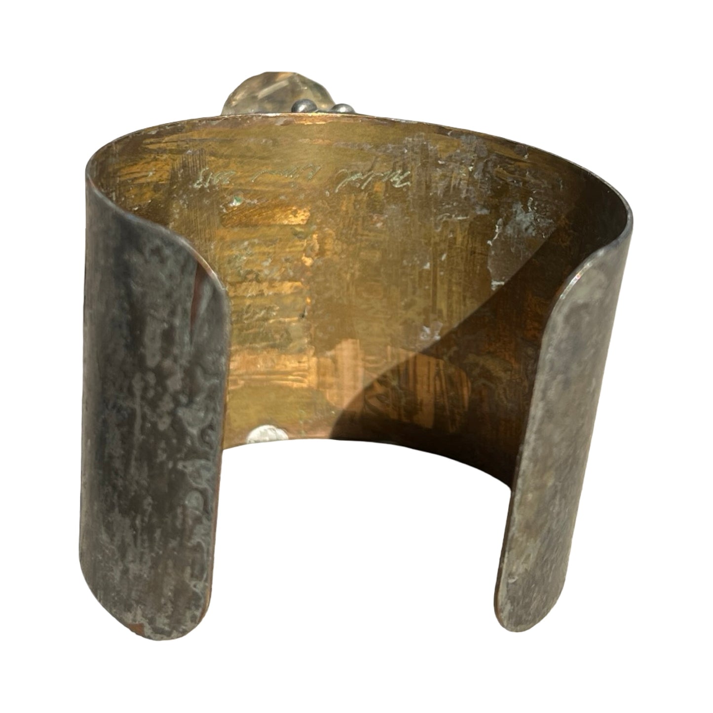 Signed Mikal Winn 2013 Multi Raw Crystal Brutalist Cuff
