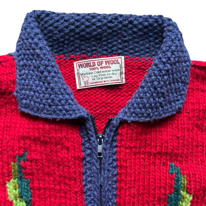 RARE Vintage 80’s Hand Knit Tulip Cowichan Sweater Jacket w/ Pockets L/XL