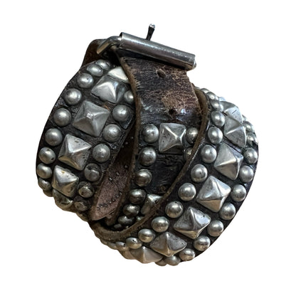 Rare Authentic 1980’s Vintage Distressed Punk Studded Belt Worn to Perfection 42”