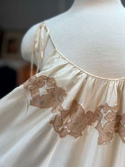 Rare Collectible Vintage 1970’s Silk 8-Panel Janet Reger London Ethereal Maxi Dressing Gown Lace Trim