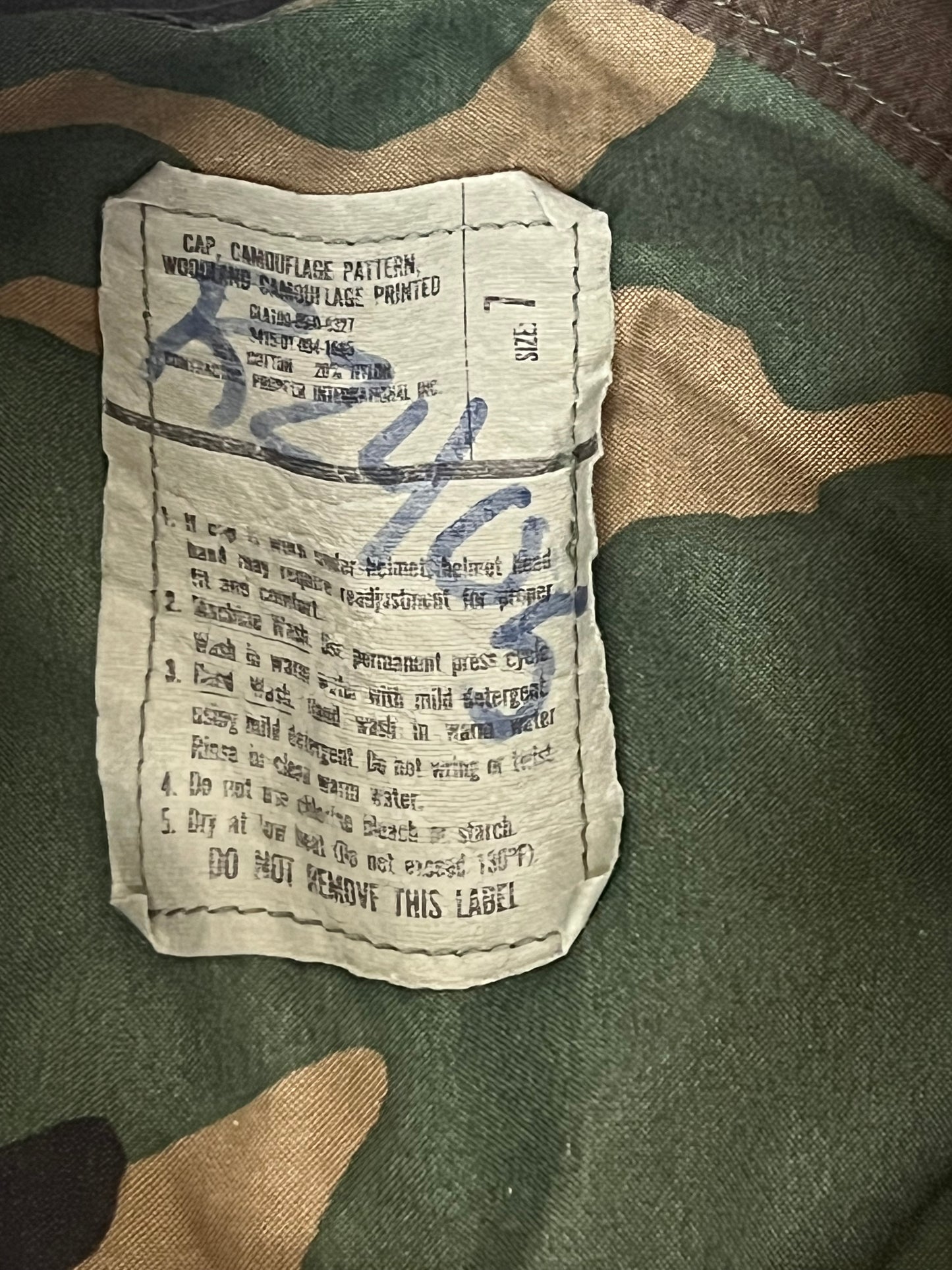 Vintage 1980’s Woodland Camouflage Military Hat Ear Flaps 7