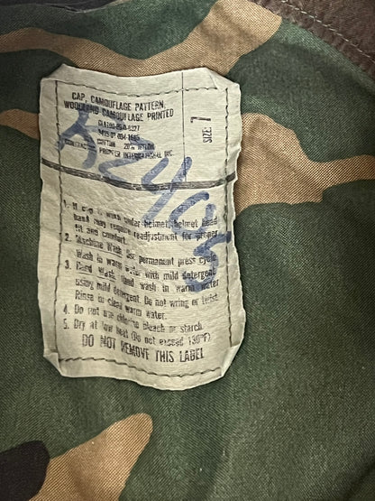 Vintage 1980’s Woodland Camouflage Military Hat Ear Flaps 7
