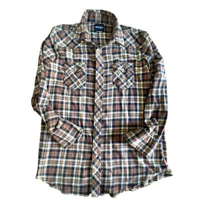 Vintage Oversized Wrangler Pearl Snap Flannel