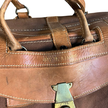 Vintage 1950’s Canvas & Leather Weekender Satchel