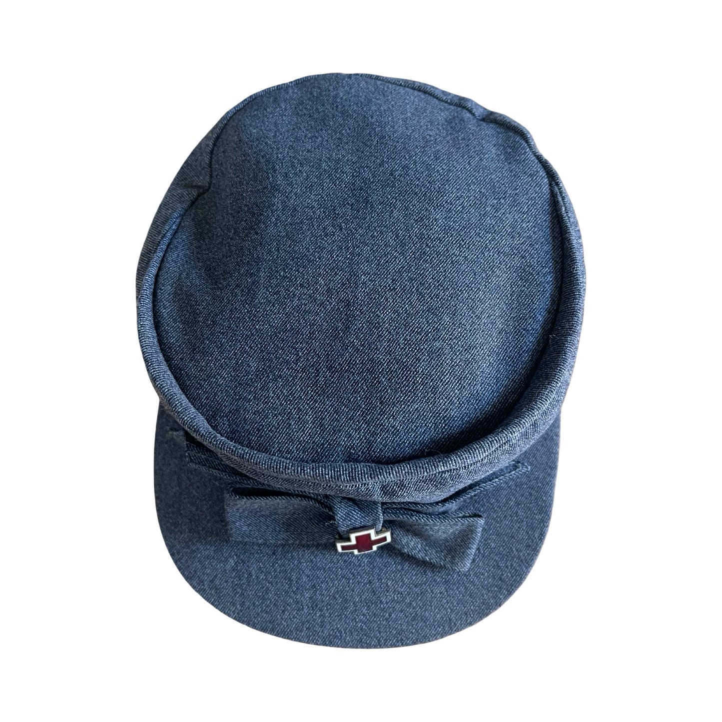 Rare Vintage WWII Amercian Red Cross Winter Wool Nurse Pillbox Hat