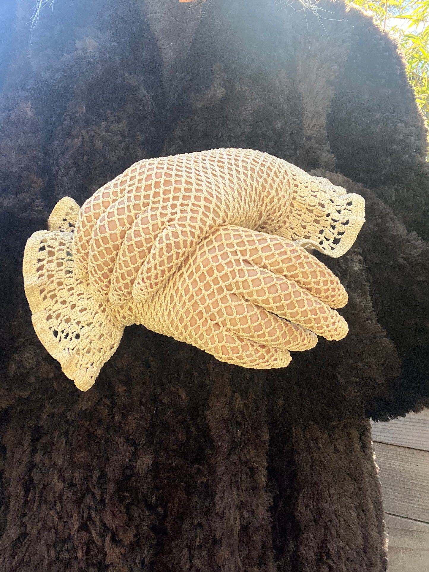 Vintage Crochet Gloves Long