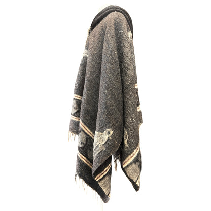 Rare Vintage 1960’s Guatemalan Quetzal Bird Handmade Wool Poncho O/S