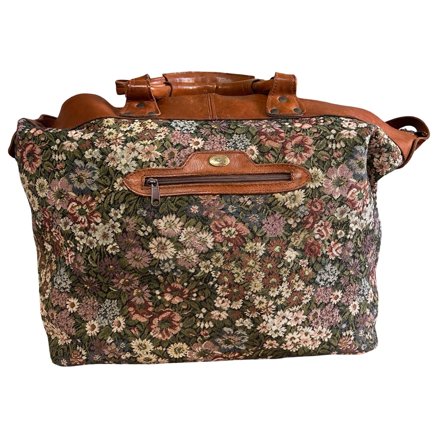 Vintage 1980’s Firenze Needlepoint Weekender Duffle Made In Italy