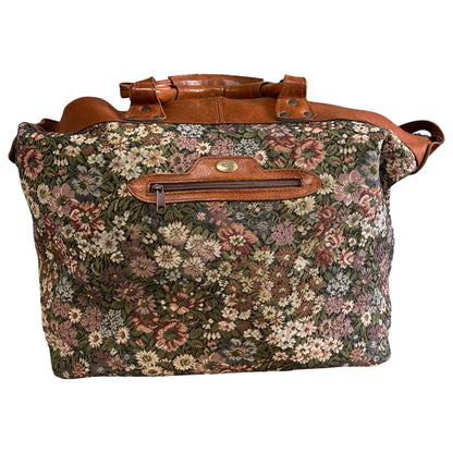 Vintage 1980’s Firenze Needlepoint Weekender Duffle Made In Italy