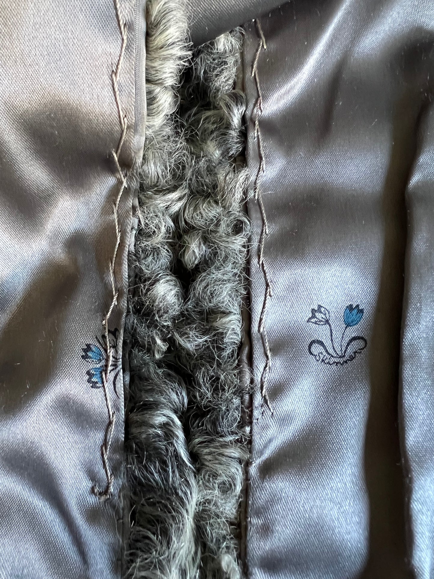 Vintage Salt & Pepper Curly Lamb Fur Stole