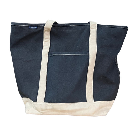 Vintage 80’s/90’s XL Lands End Canvas Tote Black & Cream