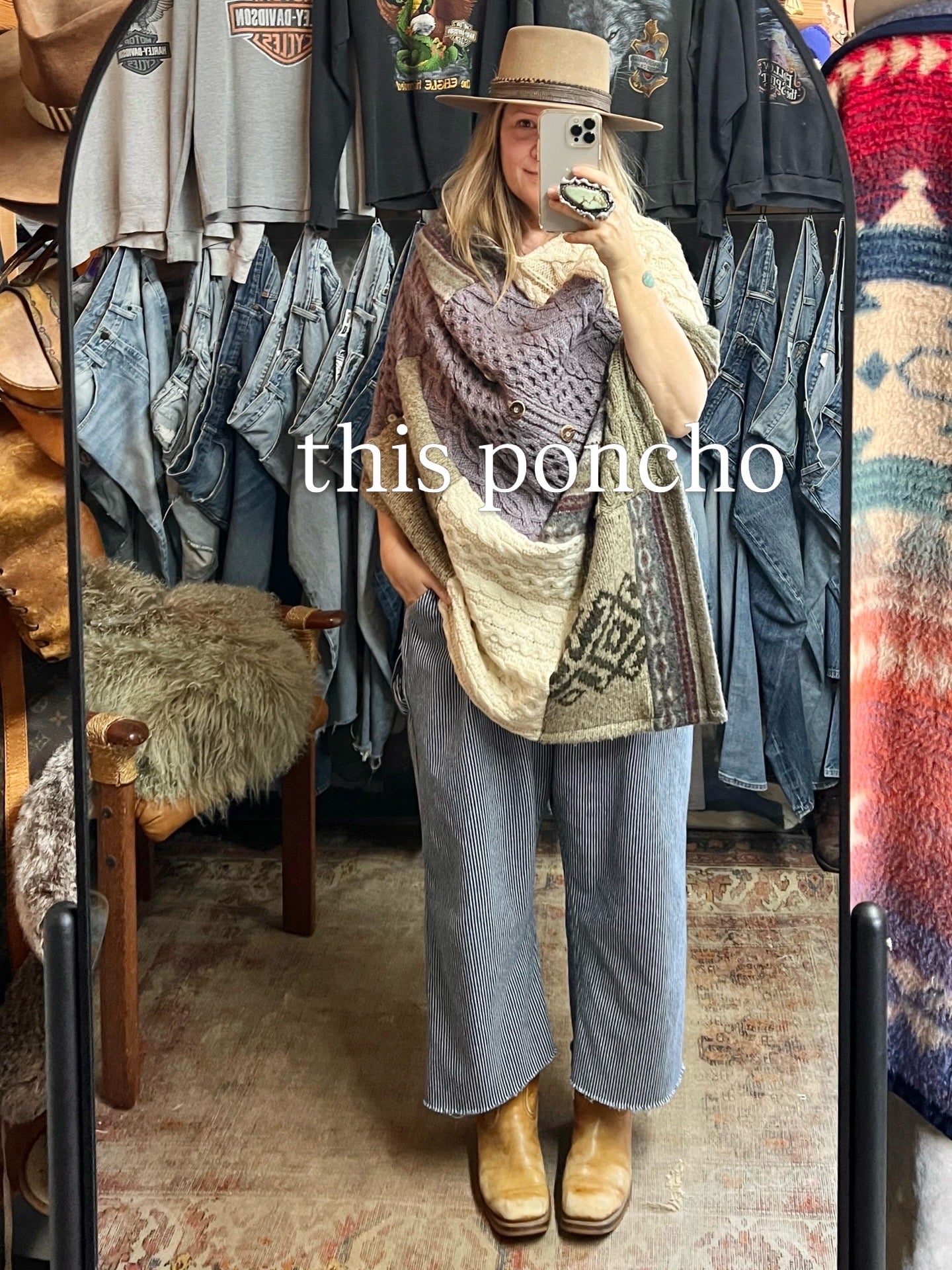 Honeybea One Of A Kind Patchwork Poncho O/S