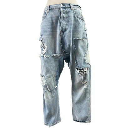 Free People Distressed Drop Crotch Denim 29