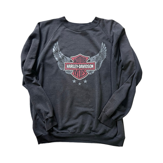 Rare Vintage 1980’s Harley Davidson Double Sided Raglan Sweatshirt XXL