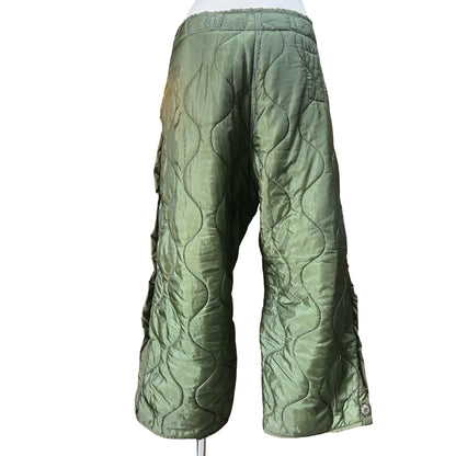 Vintage Quilted Army Pant Liner Side Buttons L